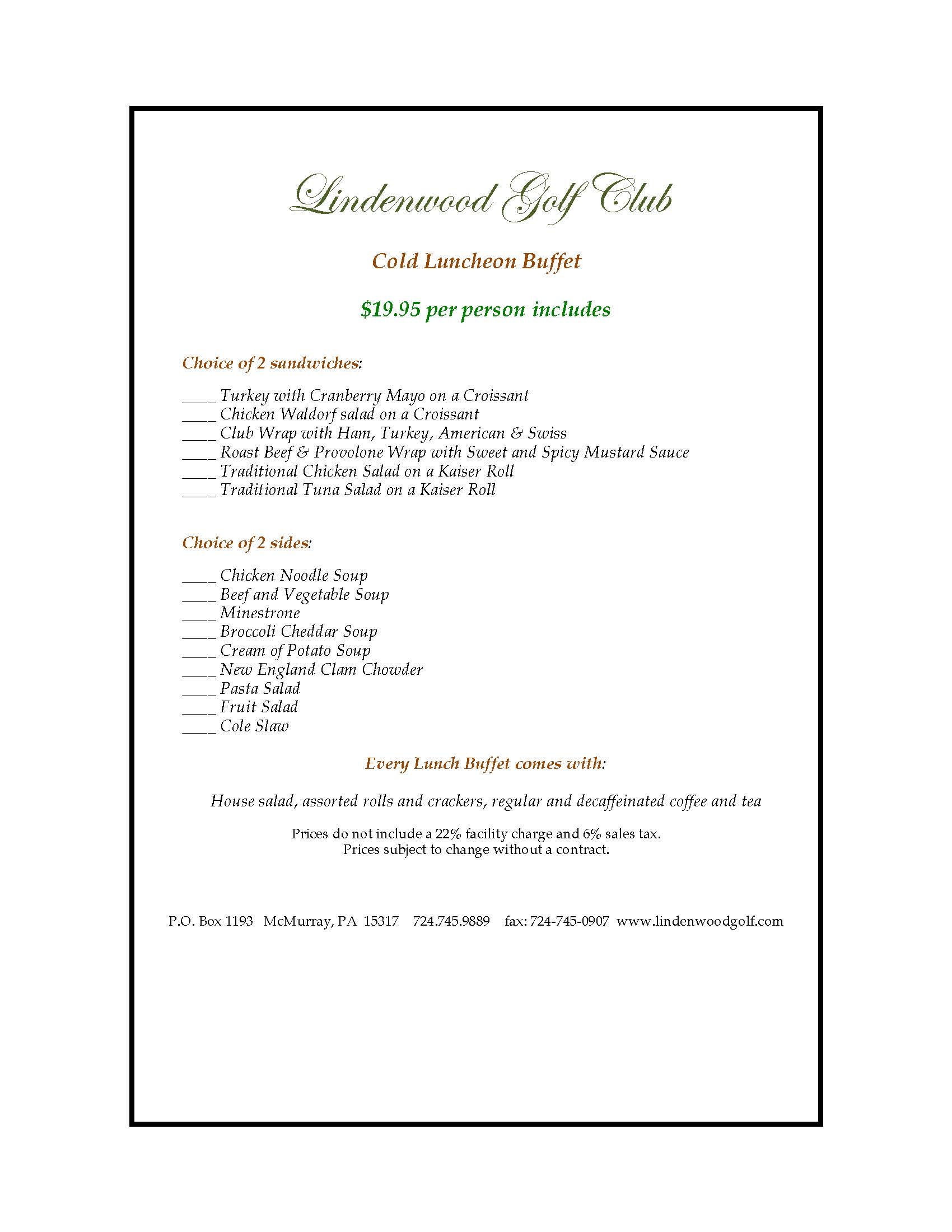 Cold Luncheon Buffet pdf