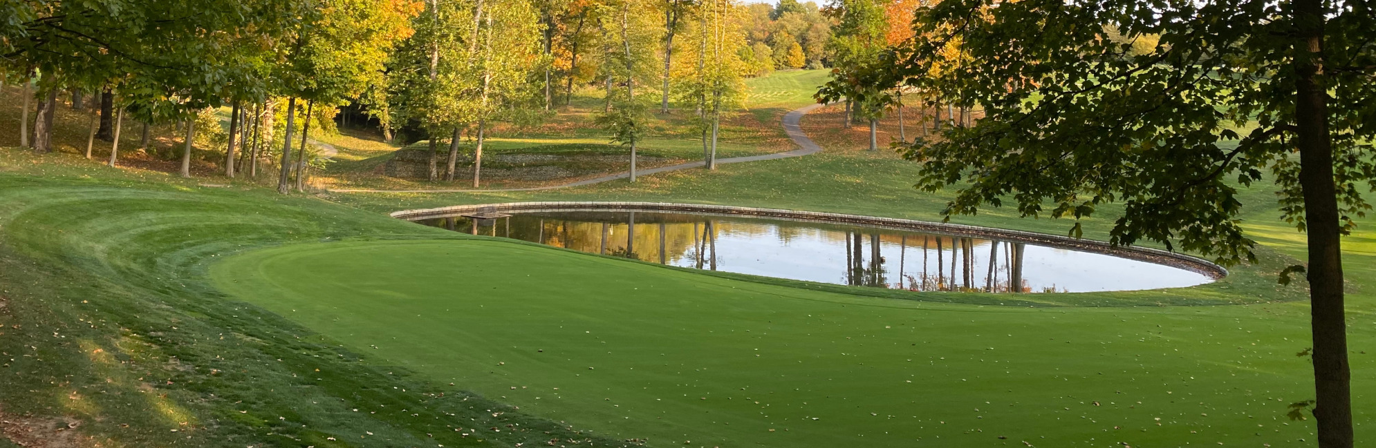 Golf course view in fall